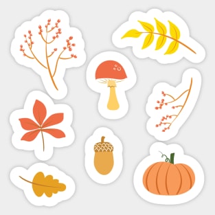 Cozy autumn forest illustration Sticker